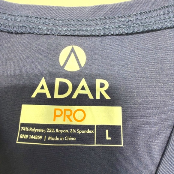 Adar Pro Women's Scrub Top Large Navy Tailored Fit NWT Medical Uniform P9400 - Picture 6 of 7